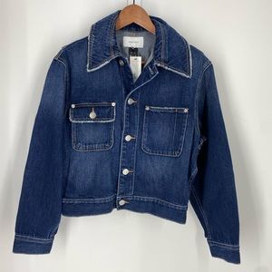 Current Elliott The Sammy Denim Jacket in Deep Lagoon SZ S NEW